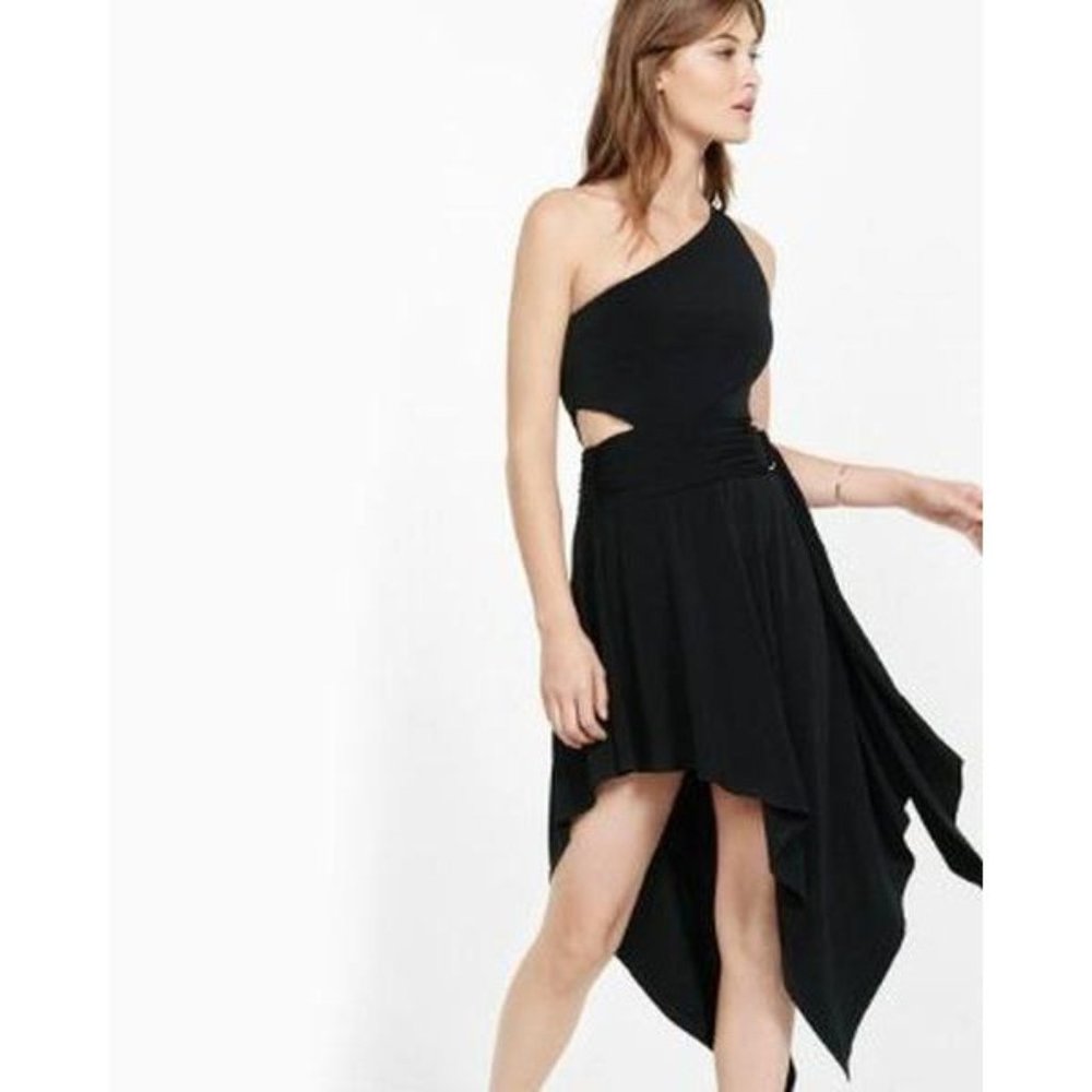 Express One Shoulder Asymmetrical Midi Dress 2